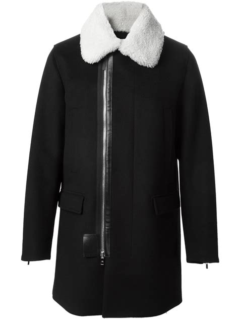 dior homme leather collar coat|Men's Designer Clothes .